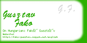 gusztav fako business card